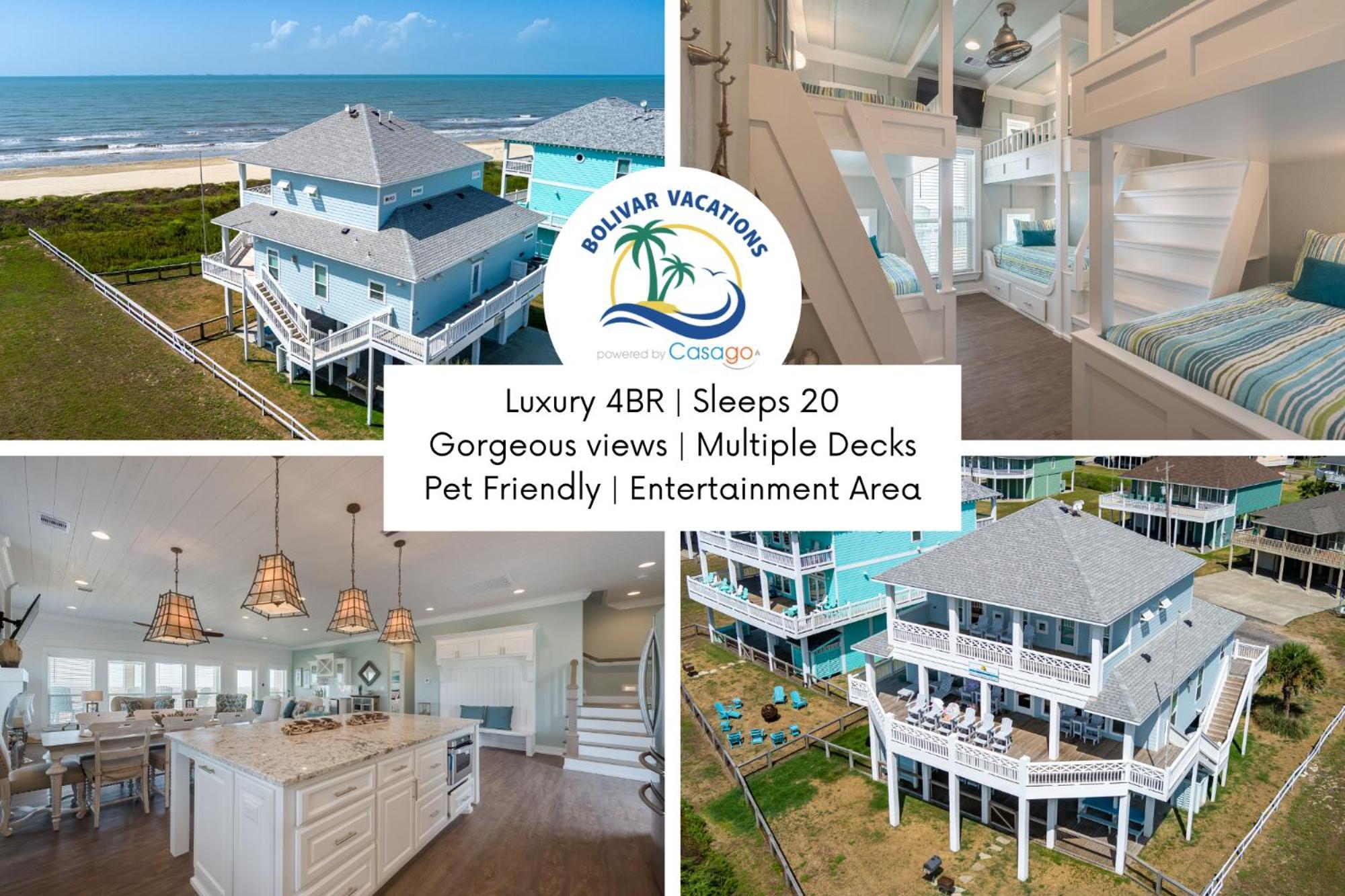 Sea It All Beachfront 4Br! Panoramic Views, Bar & Large Decks Villa Crystal Beach Exterior photo